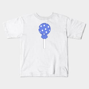 Cool blue polka dot lollipop Kids T-Shirt